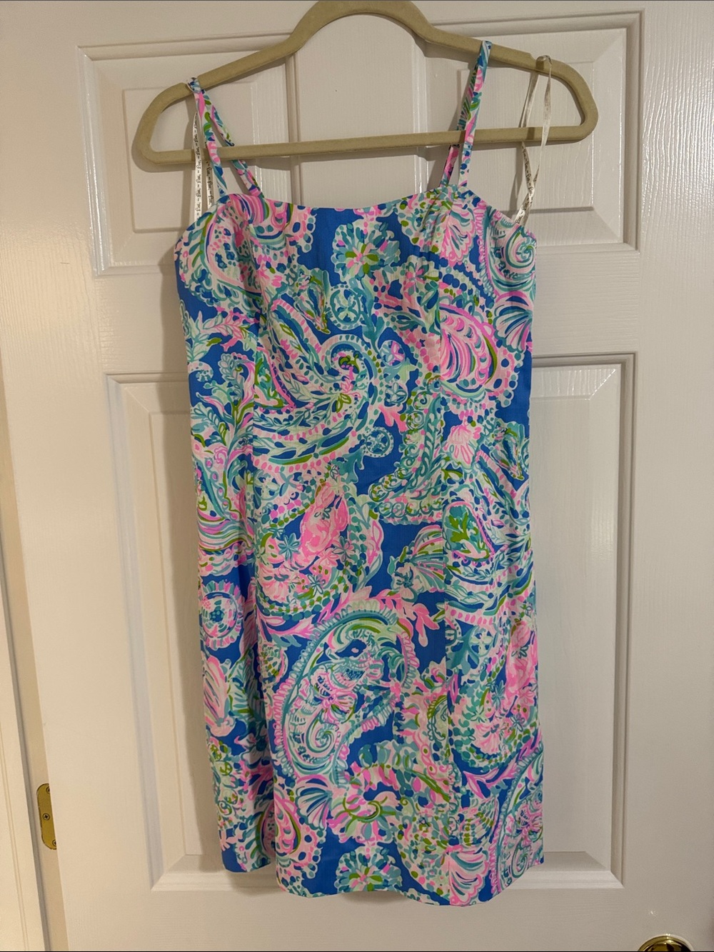 Lilly Pulitzer Blue Paisley-Print Spaghetti Strap Mini Dress